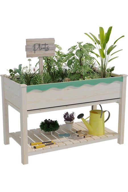 My new spring/summer planter! It comes in natural wood or white! I love the bottom area and it also comes with a slide out tray! Perfect for any backyard to grow herbs and veggies! 

#LTKHome #LTKSeasonal #LTKFamily