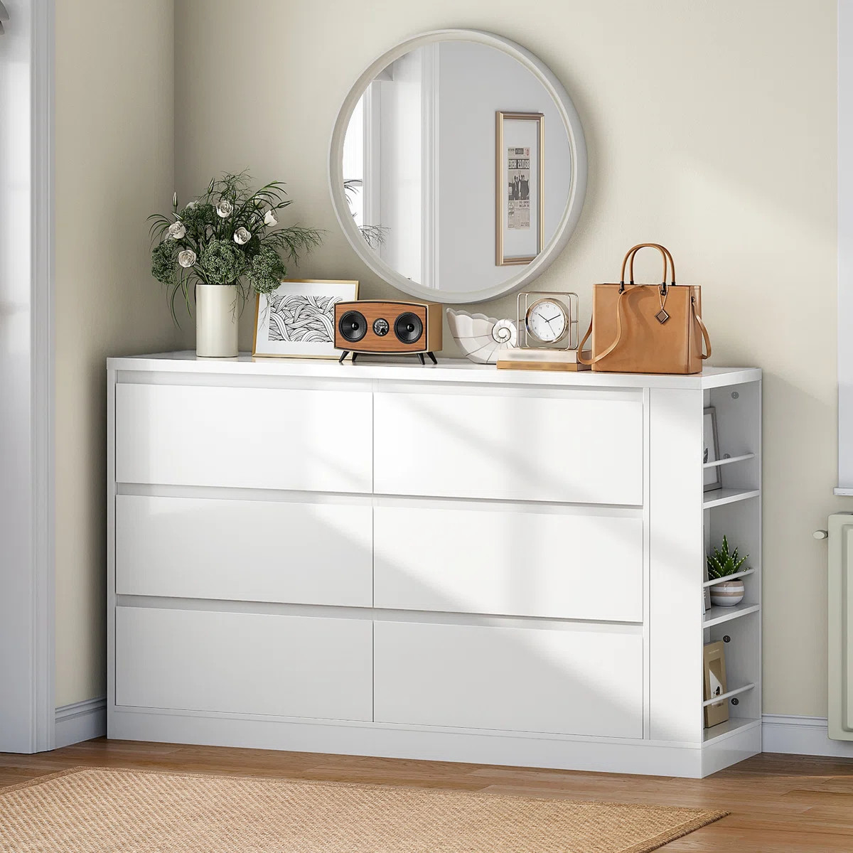 47.2"  6-Drawer Dresser with Storage Shelves | Wayfair North America