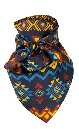 Austin Accent Cowboy Bandana 100% Silk Scarf Western Wild Rag 34 Inch (Blue Southwest) | Amazon (US)