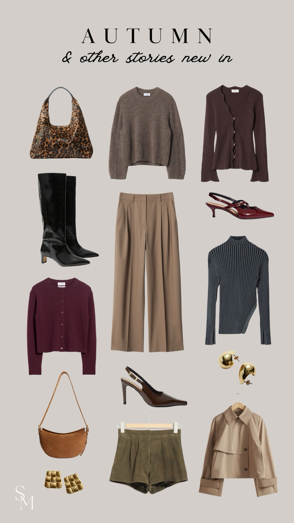 & Other Stories with all the Autumn / Fall vibes, deep earthy tones with beautiful cherry red burgundy, taupe and tan, dark grey and khaki olive green

#LTKautumn