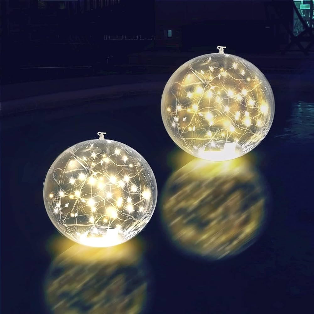 14 Inch Solar Glow Floating Pool Light, 3000K Warm White Solar Floating Pool Light, IP68 Waterpro... | Amazon (US)