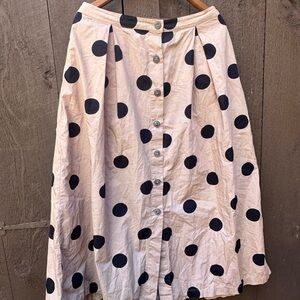 Who What Wear for Target MIDi skirt tan with black polka dots size 10 | Poshmark