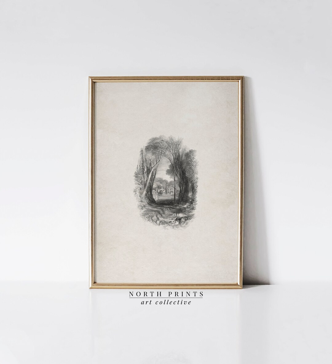 Antique Neutral Farmhouse Drawing | Simple Vintage Country Sketch Wall Print Decor | PRINTABLE Di... | Etsy (US)