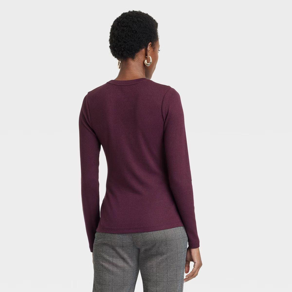 Women's Long Sleeve Ribbed T-Shirt - A New Day™ | Target