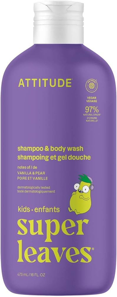 ATTITUDE Shampoo and Body Wash for Kids, Made in Canada, EWG Verified Hair and Body Cleanser, Der... | Amazon (CA)