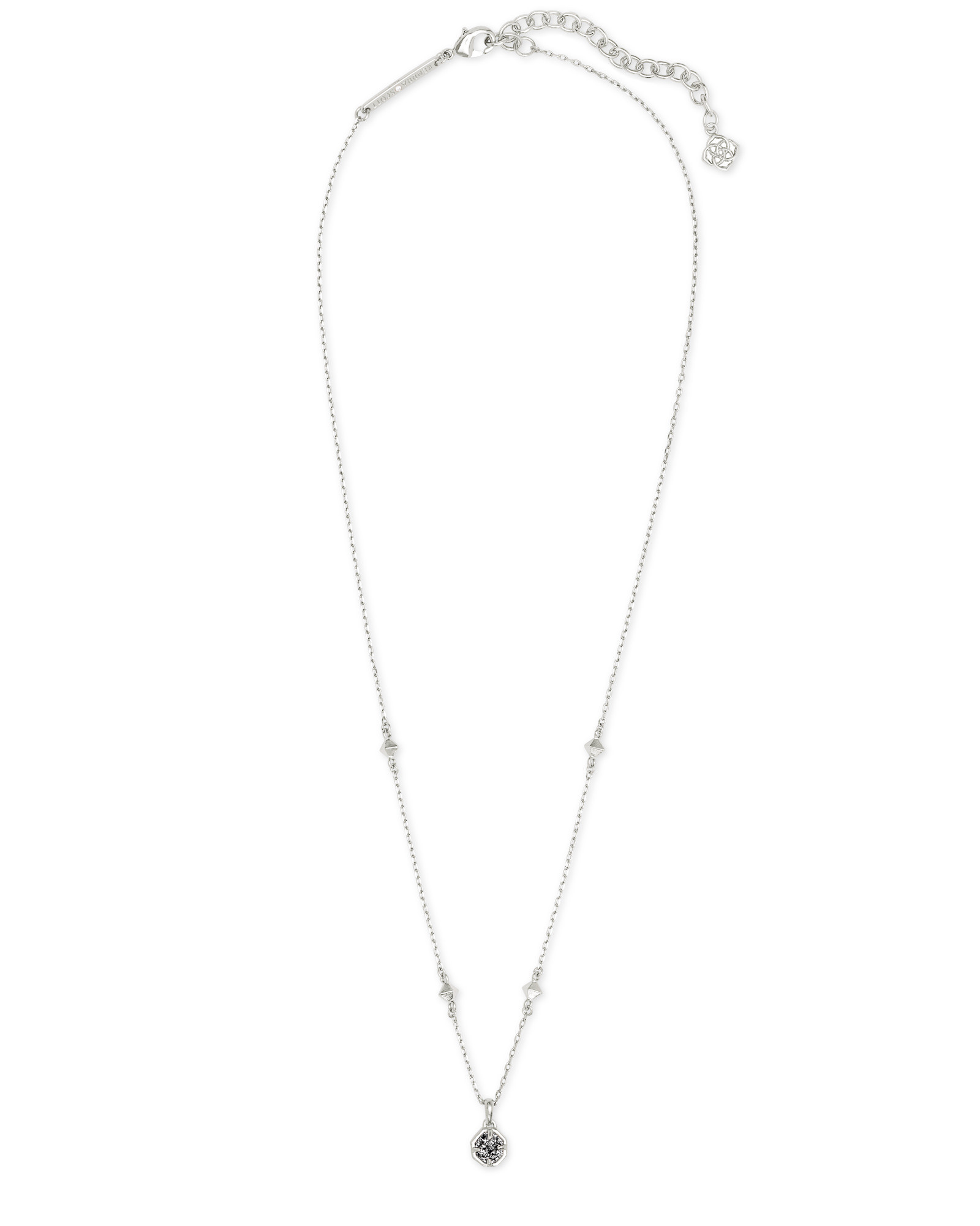 Nola Silver Pendant Necklace in Platinum Drusy | Kendra Scott