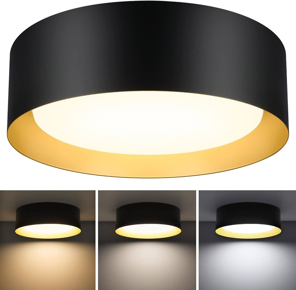 BrightHome Flush Mount Ceiling Light Black, 250W Equivalent LED Ceiling Light Fixture, CCT Adjust... | Amazon (US)