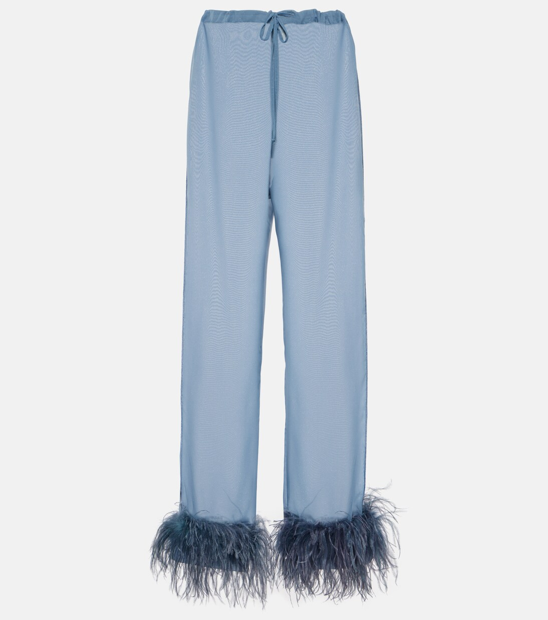 Plumage feather-trimmed wide-leg pants | Mytheresa (US/CA)