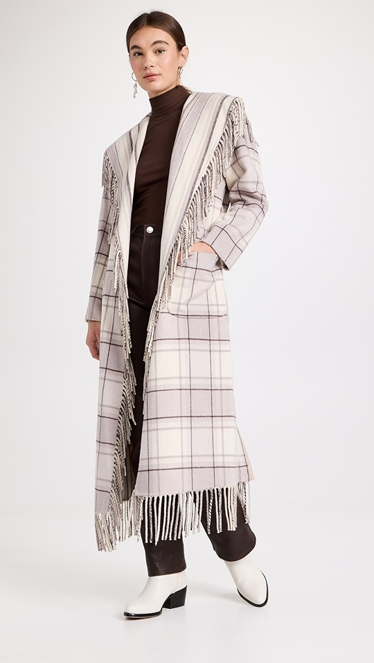 Jonathan Simkhai Carrie Double Faced  Fringe Robe Coat | SHOPBOP | Shopbop