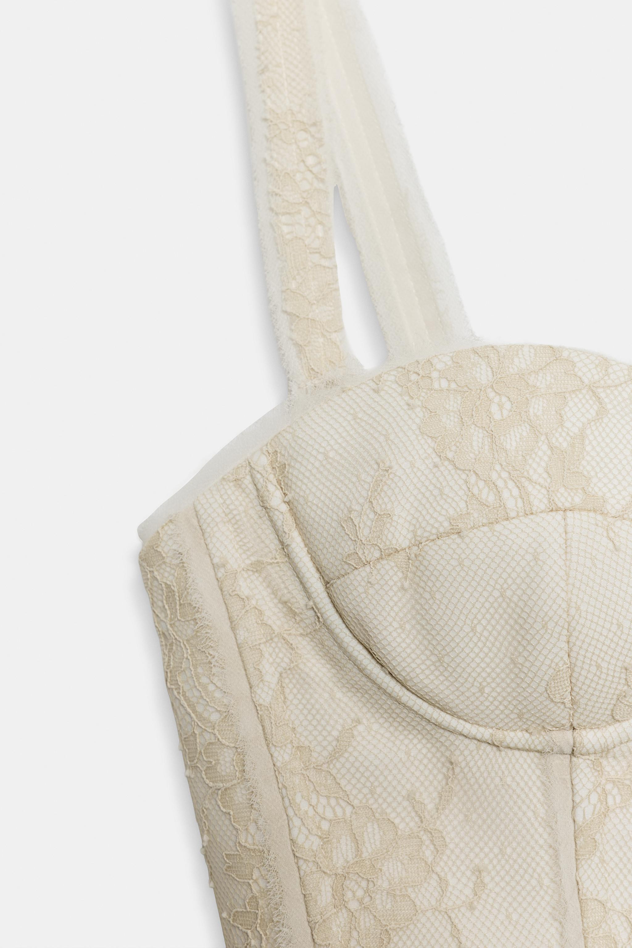 ZW COLLECTION LACE CORSETRY-INSPIRED TOP | Zara UK
