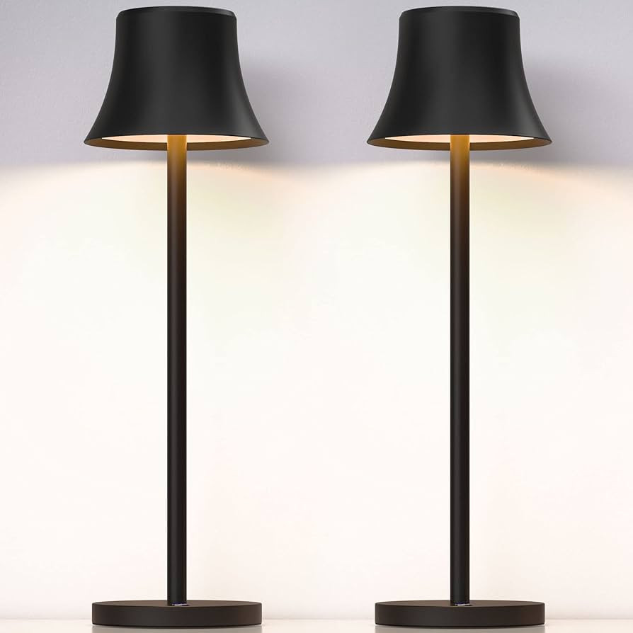 JALVDE Battery Powered Table Lamps, Pack of 2 Rechargeable LED Cordless Table Light 5000 mAh Dimm... | Amazon (US)