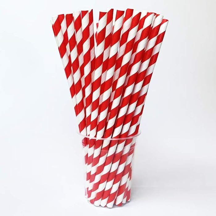 Biodegradable Striped Paper Straws,Paper Drinking Straws for Party, Events and Crafts,Baby Shower... | Amazon (US)