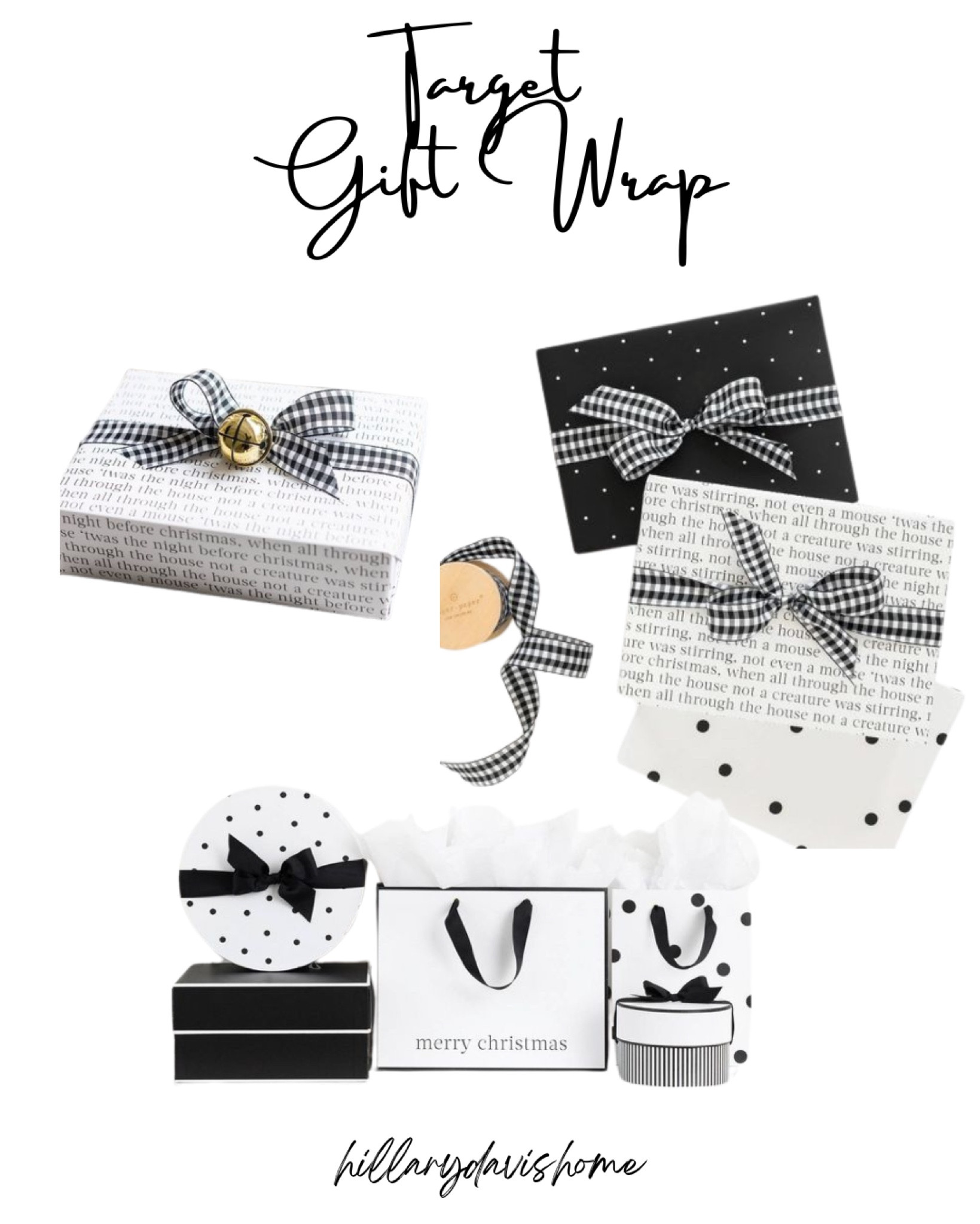 Black and white gift wrap pairings at target! 🖤🤍 

Sugar paper | Christmas Wrapping | Black and white wrapping | Target holiday 

#LTKHoliday #LTKfindsunder50