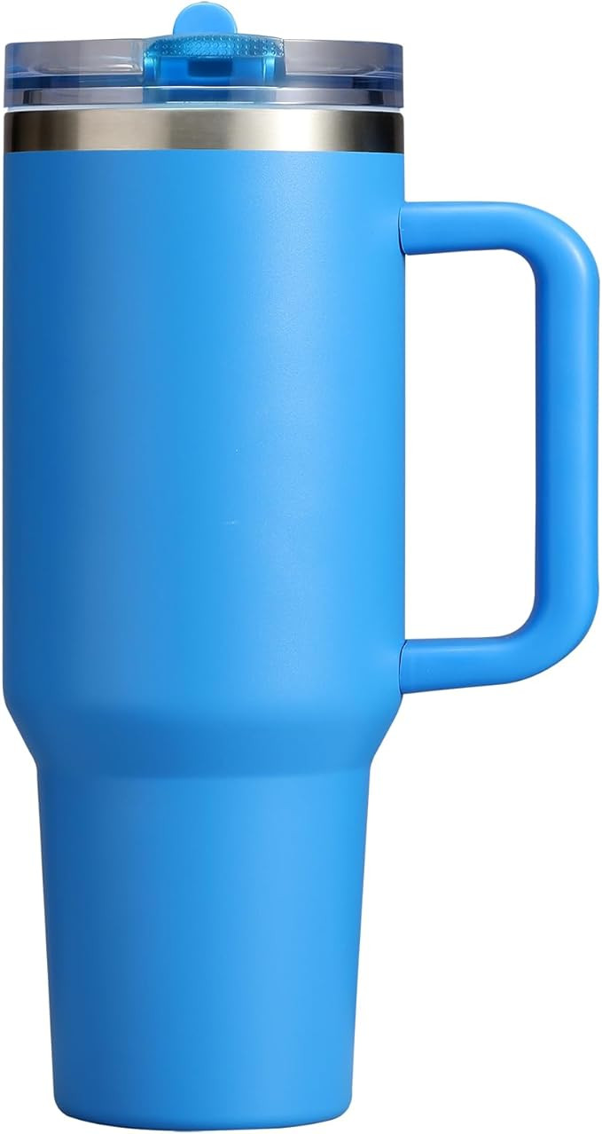 40 oz Tumbler with Handle, Flip Straw Lid, Leakproof Design, Stainless Steel Insulated Cup, Doubl... | Amazon (US)