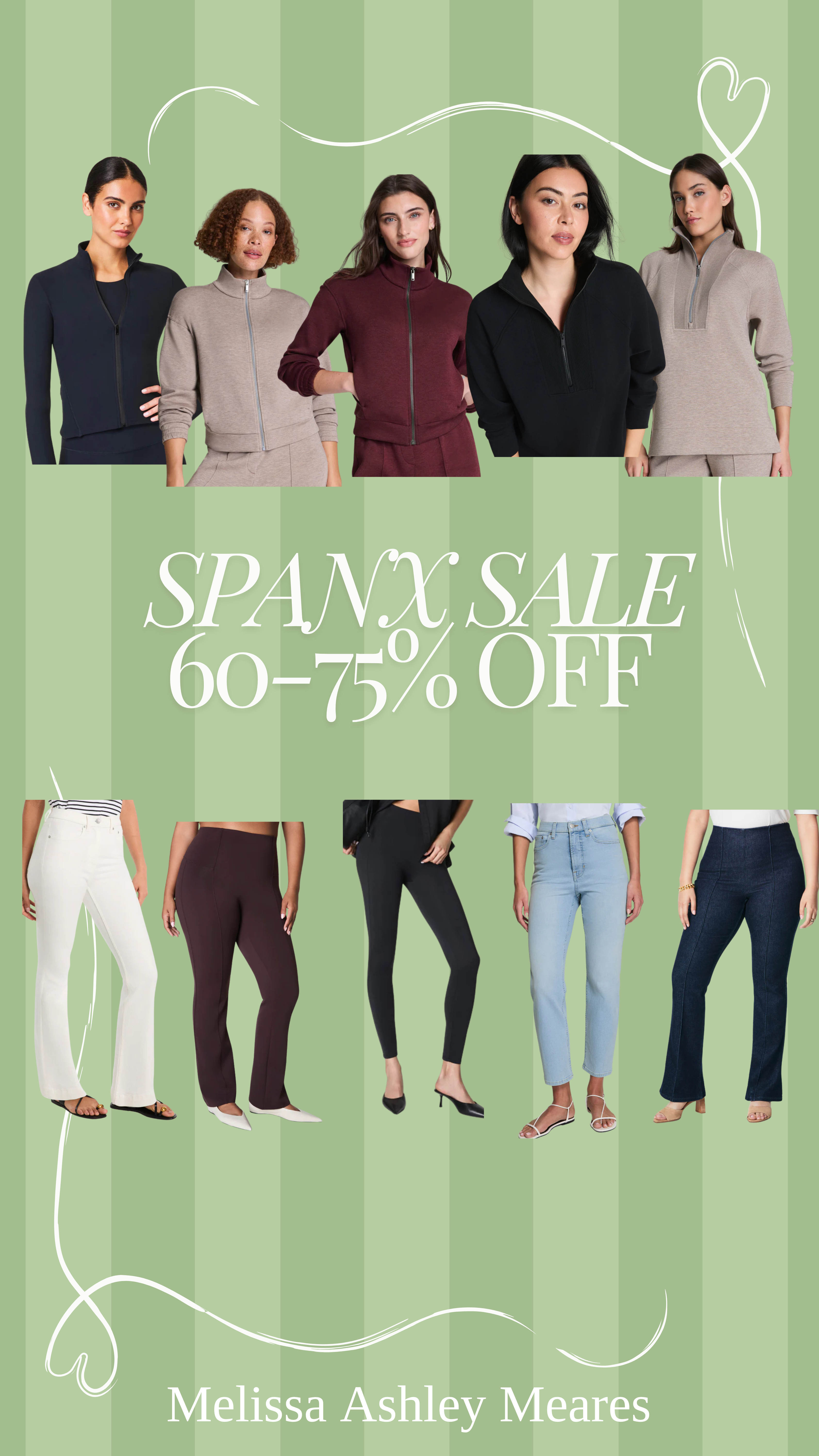 Spanx sale — up to 75% off 🙌
Such a good time to grab those staples you’ve been eyeing. Flattering, smoothing, and actually comfortable!

Spanx leggings, spanx jeans, spanx air essentials brushed full zip jacket, spanx air essentials brused half zip tunic, spanx smooth on form full zip jacket,
spanx shape scuba leggings, spanxshape original everywear zero waistband micro flare jeans, spanxsculpt redefine flare jeans, spanxsculpt redefine slim straight jeans, spanxshape everyday legging, spanxshape scuba micro flare legging 

 #SpanxSale #WardrobeStaples #LTKSale #StyleDeals #LTKfitnessgoals #LTKActive #LTKSaleAlert
