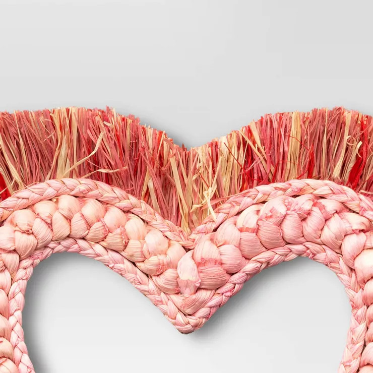 Embellished Raffia Heart Wreath Red - Threshold™ | Target
