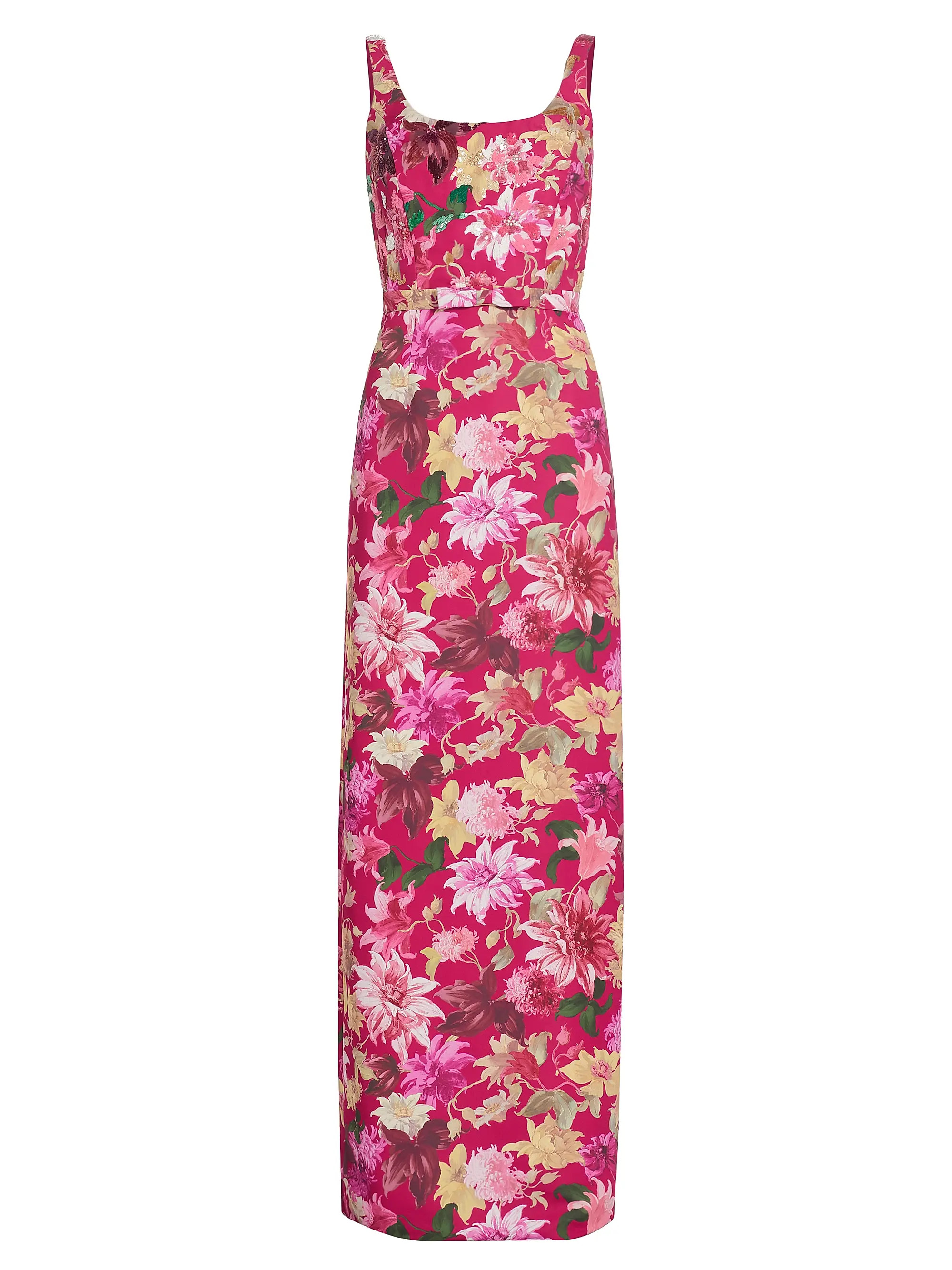 Lana Floral Belted Column Gown | Saks Fifth Avenue