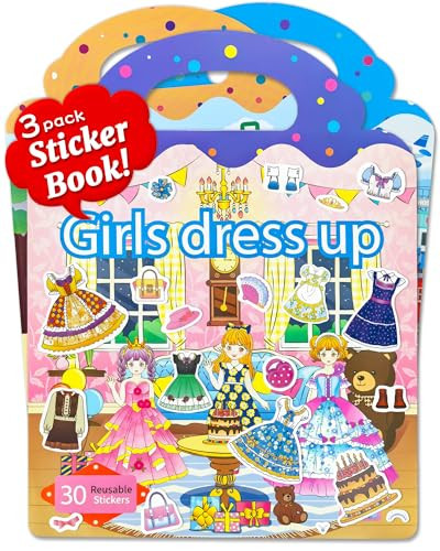 Benresive Reusable Sticker Books for Toddlers, 3 Sets Travel Stickers for Kids, Toddler Sticker Book, Crafts Activities for Toddlers, 3 and Up Birthday Gifts Travel Toys | Amazon (US)