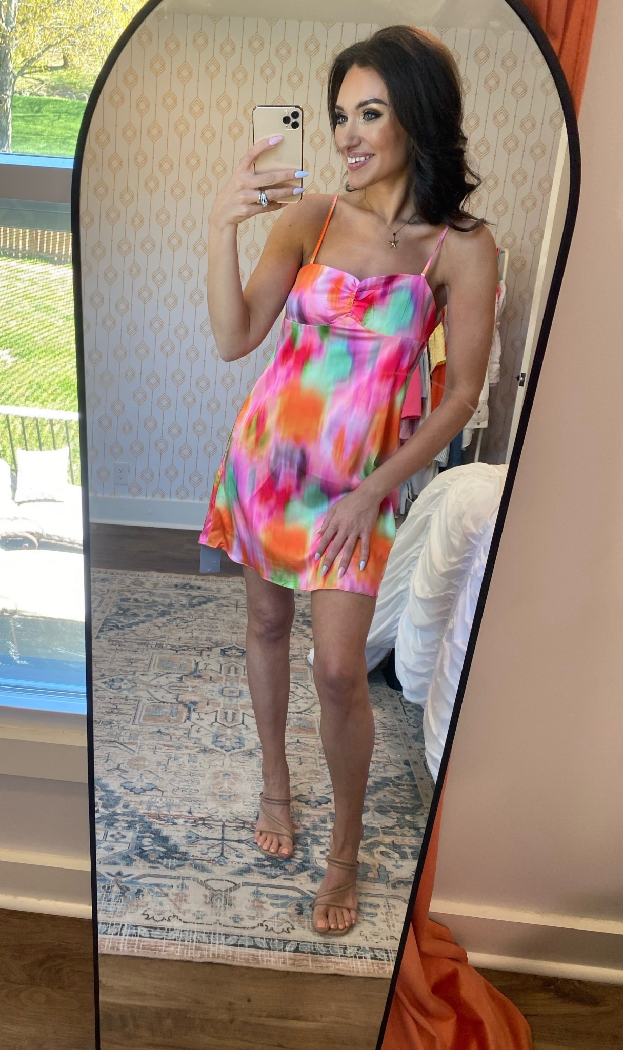Cutest little pop of color with this dress! I sized up to a M because I was worried about length but wish I had stuck with a small. The straps are adjustable, but definitely go true to size! 

#LTKFestival #LTKTravel #LTKootd