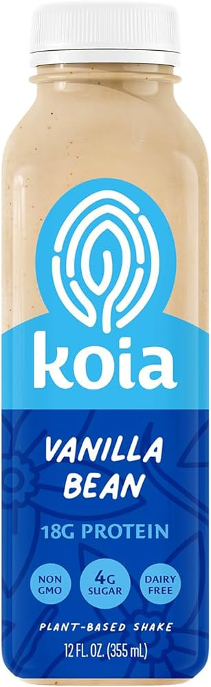 Koia Protein - Ready To Drink Plant Protein Shake (12 Fl Oz) - Vanilla Bean - Dairy Free, Gluten ... | Amazon (US)