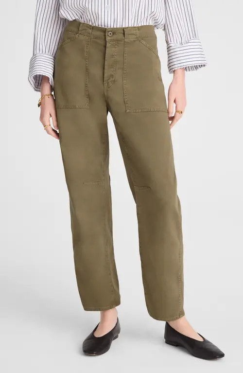 Madewell Darted Barrel Leg Pants in Safari Khaki at Nordstrom, Size 28 | Nordstrom