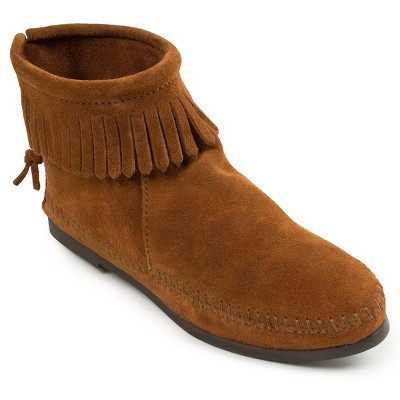 Minnetonka Women's Back Zip Fringe Booties | Target