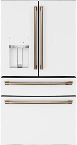 Cafe CVE28DP4NW2 27.8 cu. ft. Smart 4-Door French Door Refrigerator in Matte White, Fingerprint Resi | Amazon (US)