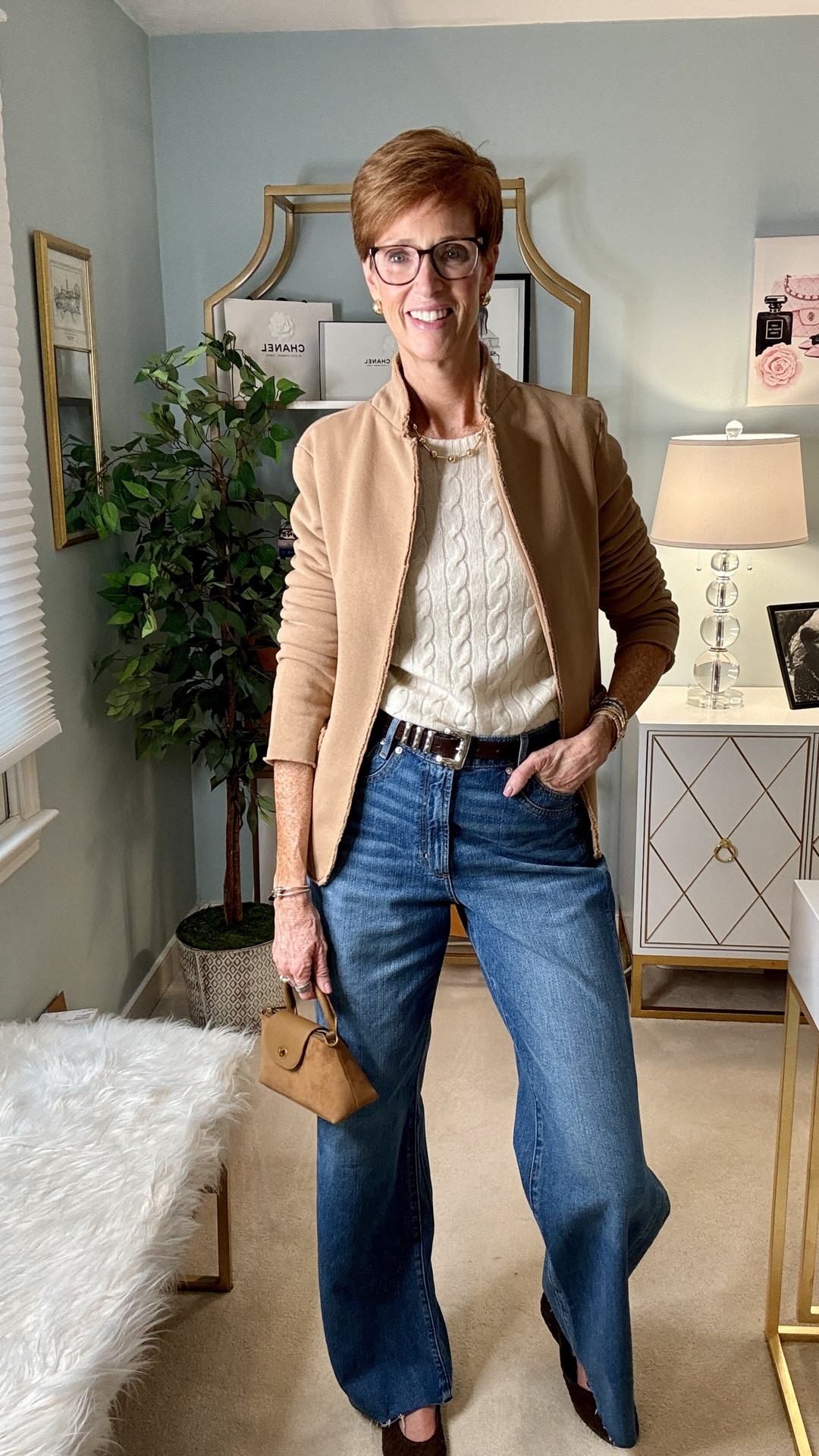 Fall OOTD
WHEN THE BASICS DO ALL THE WORK
Cream cable cashmere + camel jacket + wide-leg denim
This outfit feels elevated without looking overly styled,

#LTKootd #LTKOver40 #LTKTall