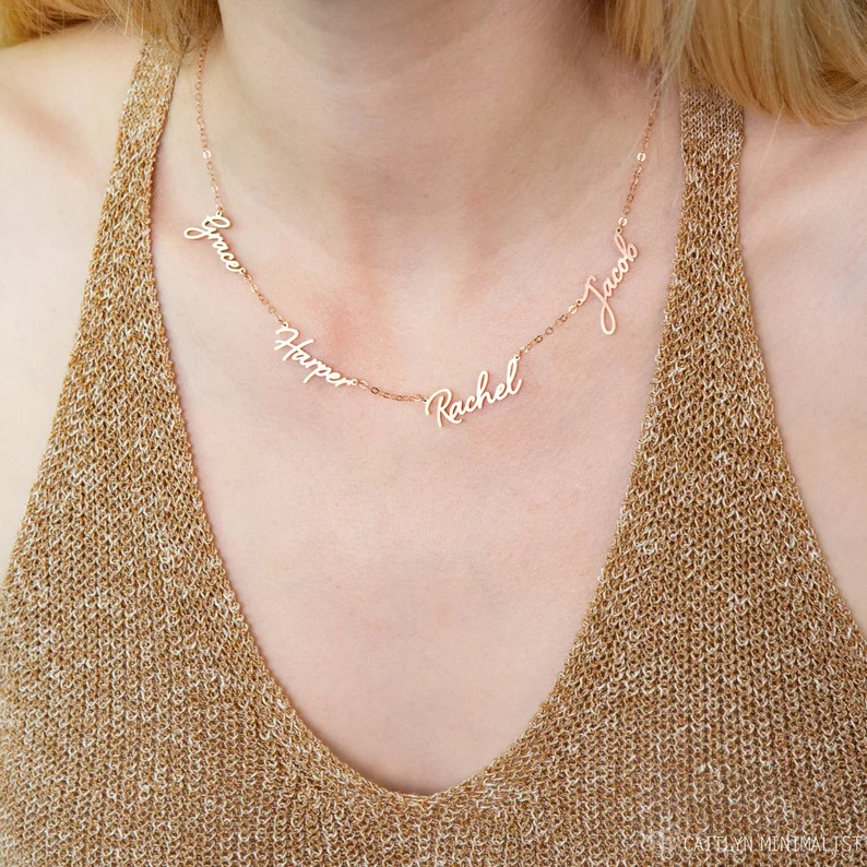 Christmas Gift for Mom  Family Necklace  Multiple Name | Etsy | Etsy (US)