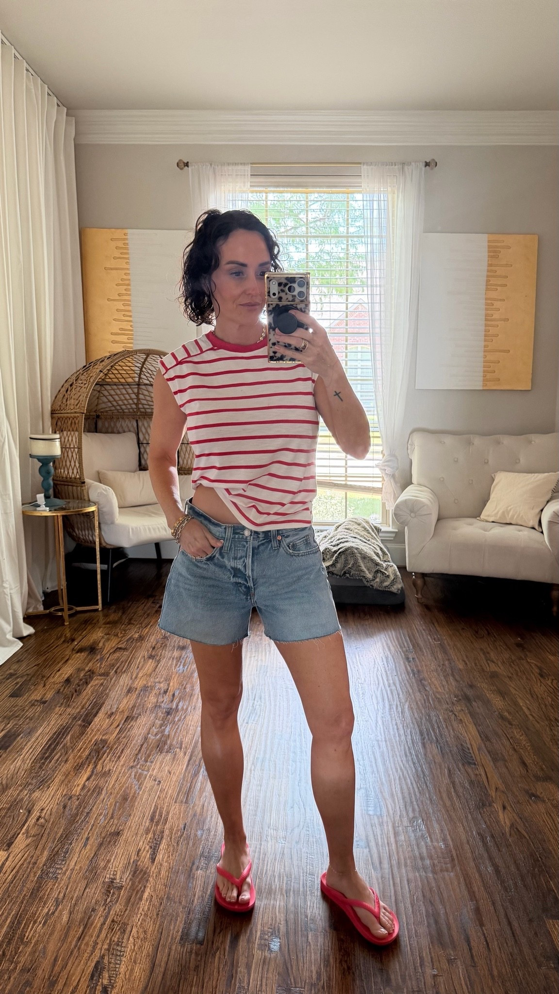 Memorial Day comfy fit 
Xs tee, 2 shorts. Archie’s flip flops run tts Perf length

#LTKdayinmylife #LTKgrwm #LTKootd