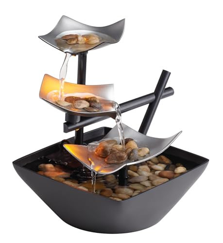 Homedics Tabletop Water Fountain, Home Décor Soothing Sound Machine - Automatic Pump, Deep Basin & Natural River Rocks. Indoor Zen Relaxation for Office, Living Room, or Bedroom, 8.25” Tall | Amazon (US)