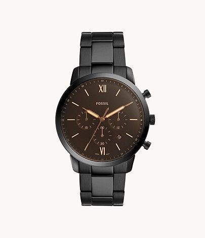 Neutra Chronograph Black Stainless Steel Watch | Fossil (US)