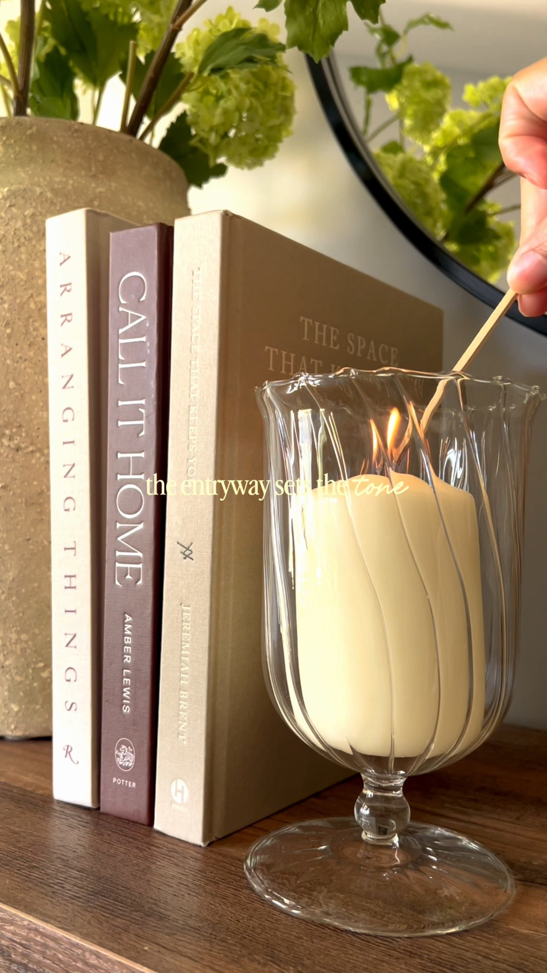 Entryway, foyer, console styling, console table, table styling, vase styling, summer florals, summer decor, home decor, home styling, neutral home, table lamp, coffee table books, round mirror, candle lighting, Amazon finds, Target finds, Wayfair finds, Walmart finds, Pottery Barn

#LTKHome