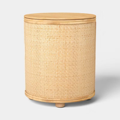 Woven Storage Accent Table with Removable Top and Rattan Weave Natural - Threshold™ | Target