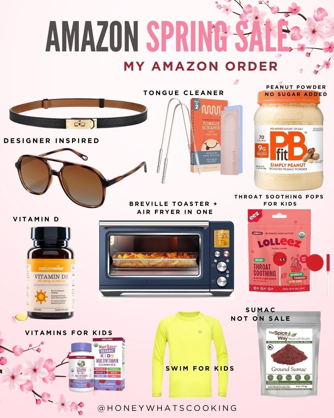 Amazon spring sale - here’s what I ordered. Needed a new toaster oven and air fryer on one - went with breville - lowest price. Also picked up a couple of designer inspired items. The rest are basics for Krish and I - vitamins, Fitness and Swim items.
