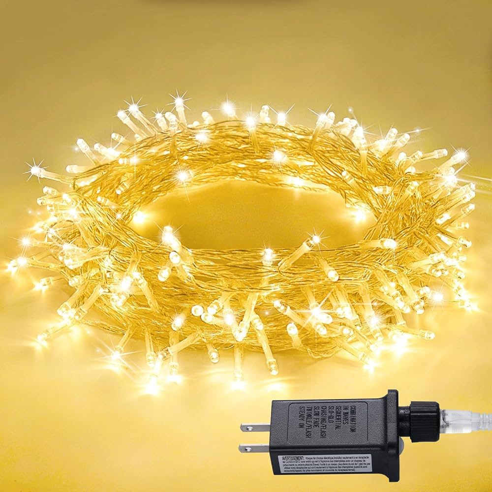 JMEXSUSS Connectable Warm White Christmas Lights Indoor, 8 Modes Christmas Tree Lights Plug in Tw... | Amazon (US)