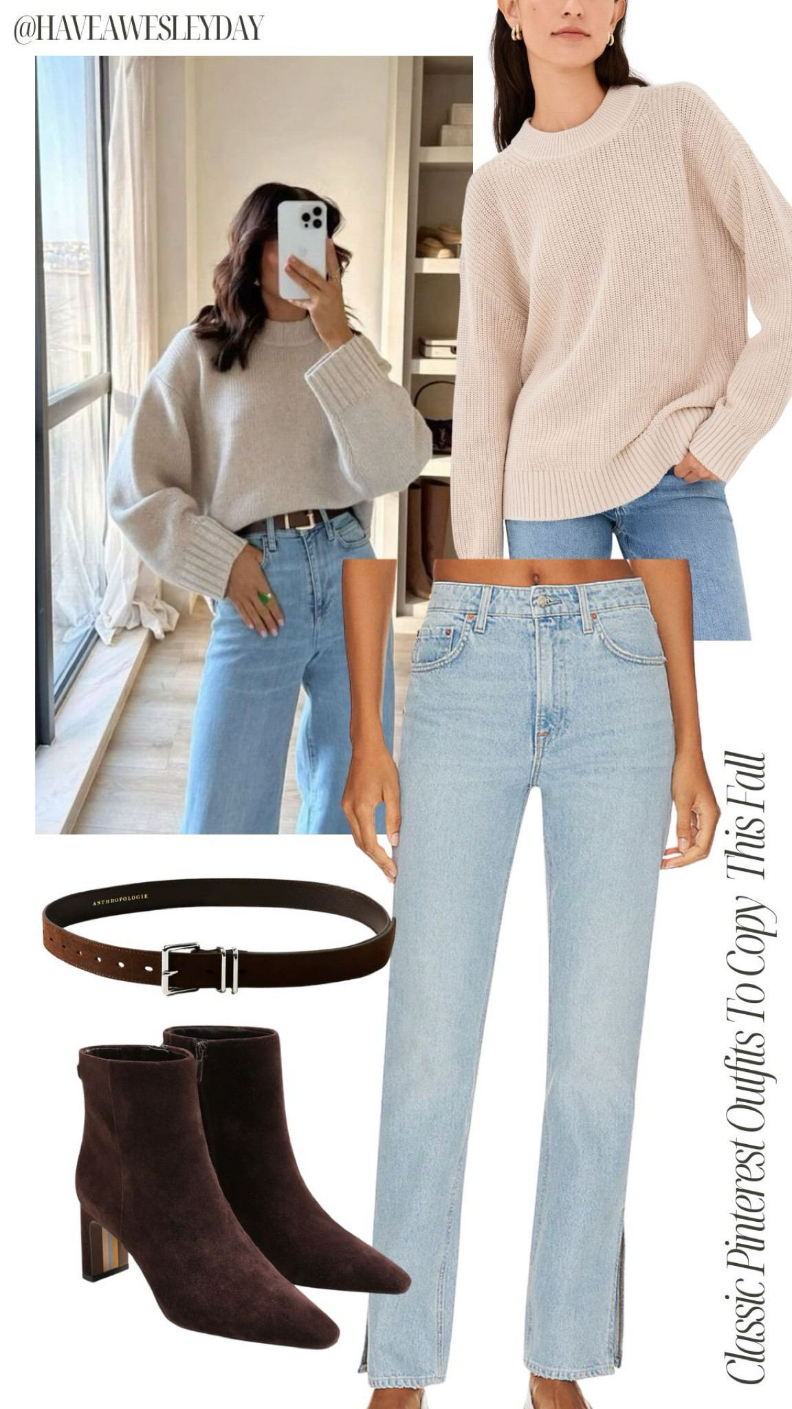 Classic Pinterest Outfits to Copy This Fall | classic straight leg jeans, cream sweater, brown suede belt, brown suede booties

Classic style, fall outfit, fall trends, capsule wardrobe essentials, chic style, workwear office friendly looks

#LTKSeasonal #LTKWorkwear #LTKStyleTip