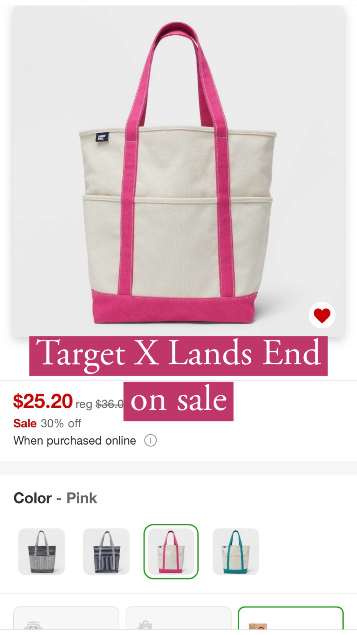 Love Lands End totes, love Target, love a spring sale

#LTKSpringSale #LTKitbag #LTKfindsunder50