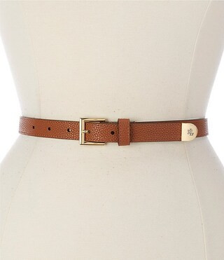 Lauren Ralph Lauren 0.75" Pebbled Leather Skinny Belt | Dillard's | Dillard's