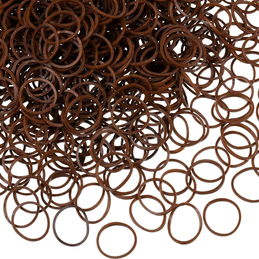 1000 Mini Rubber Bands Soft Elastic Bands for Kid Hair Braids Hair (Dark Brown) | Amazon (US)