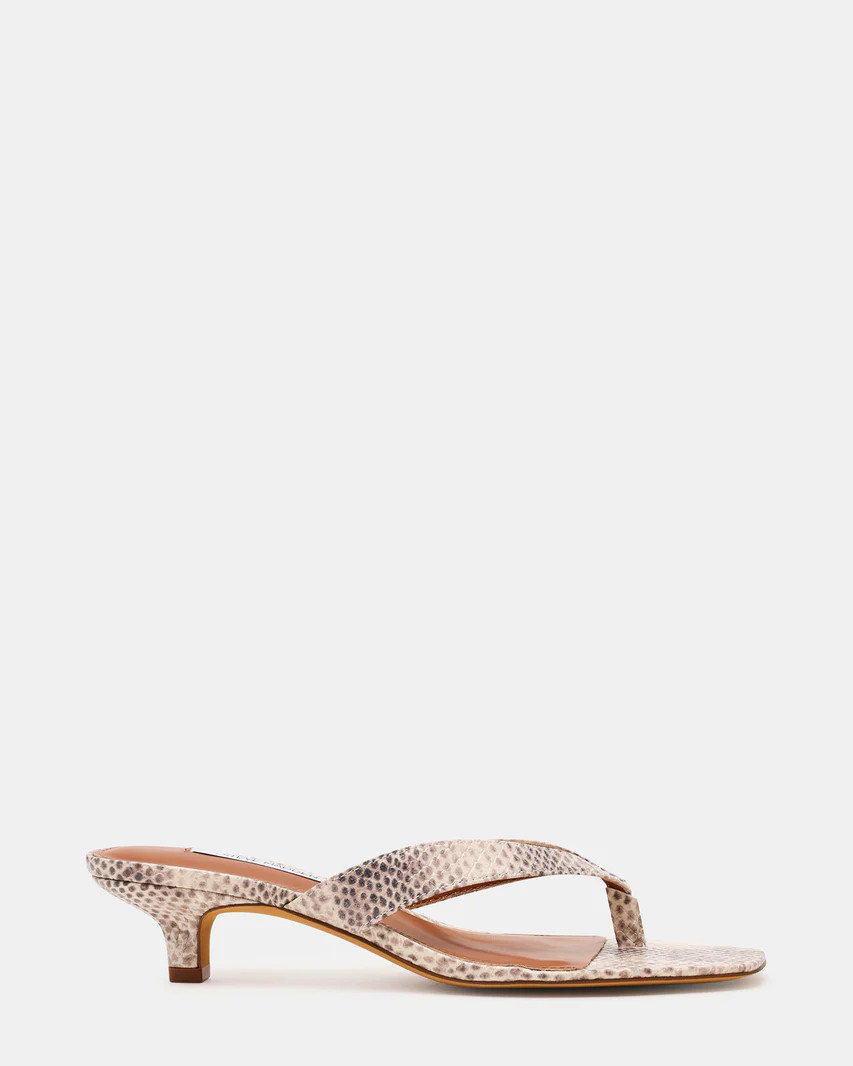 TRACIE Natural Snake Thong Strap Women's Kitten Heel | Steve Madden (US)