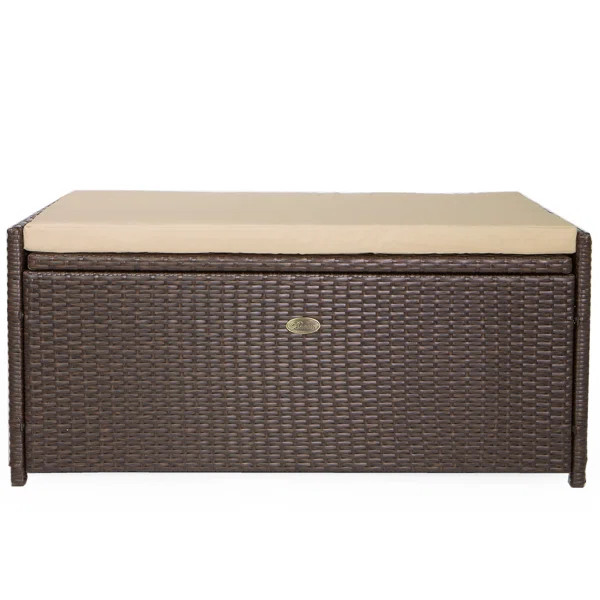 Outdoor 60 Gallon Water Resistant Wicker Storage Bench | Wayfair Professional