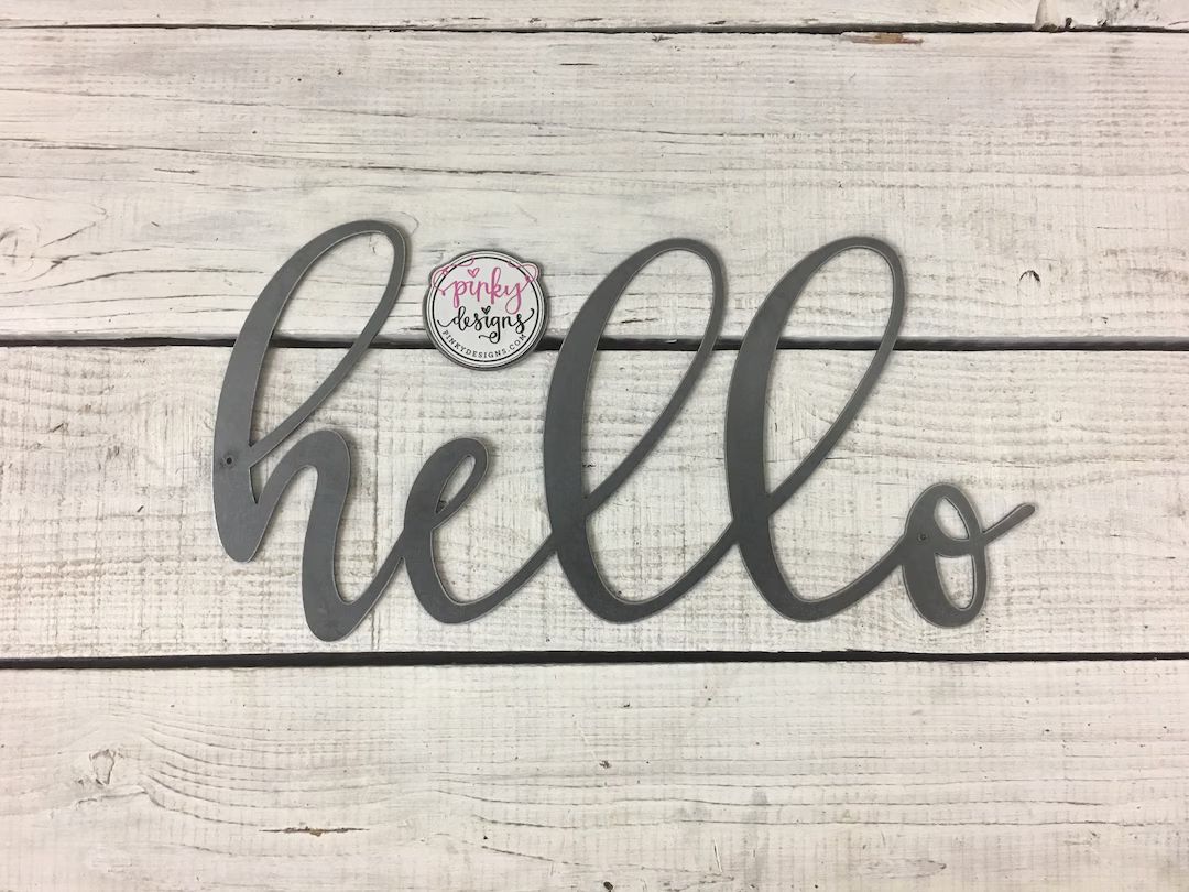 Hello Metal Word Sign, Wreath Decor, Front Door or Entry Decor. | Etsy (US)