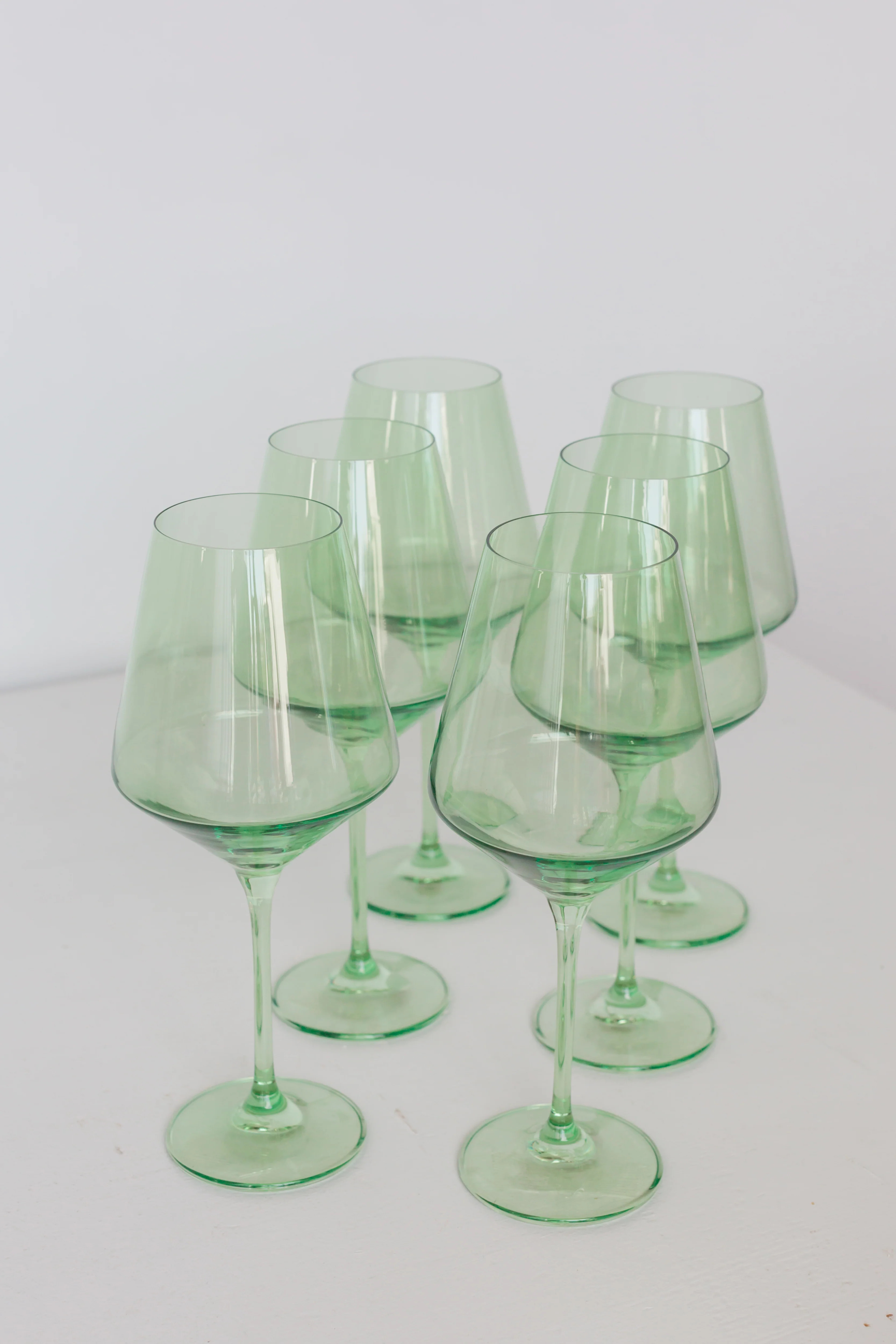 Estelle Colored Wine Stemware - Set of 6 {Mint Green} | Estelle Colored Glass