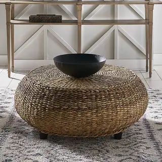 Mandalay 42-inch Woven Seagrass Coffee Table Ottoman | Bed Bath & Beyond