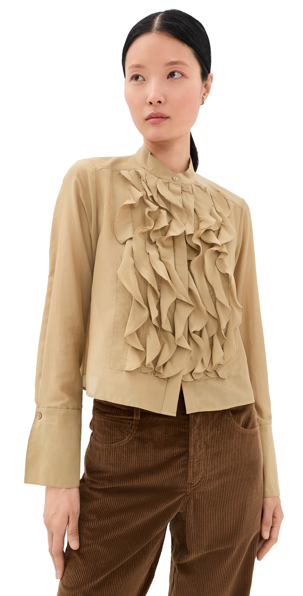 TWP Patti Button Down Blouse Kelp XS | Shopbop