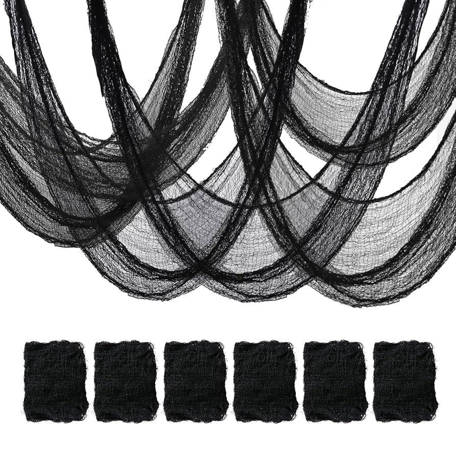6 Pack Black Halloween Creepy Cloth (30 x 72 Inch), Halloween Gauze, Creepy Gauze for House, Outd... | Amazon (US)