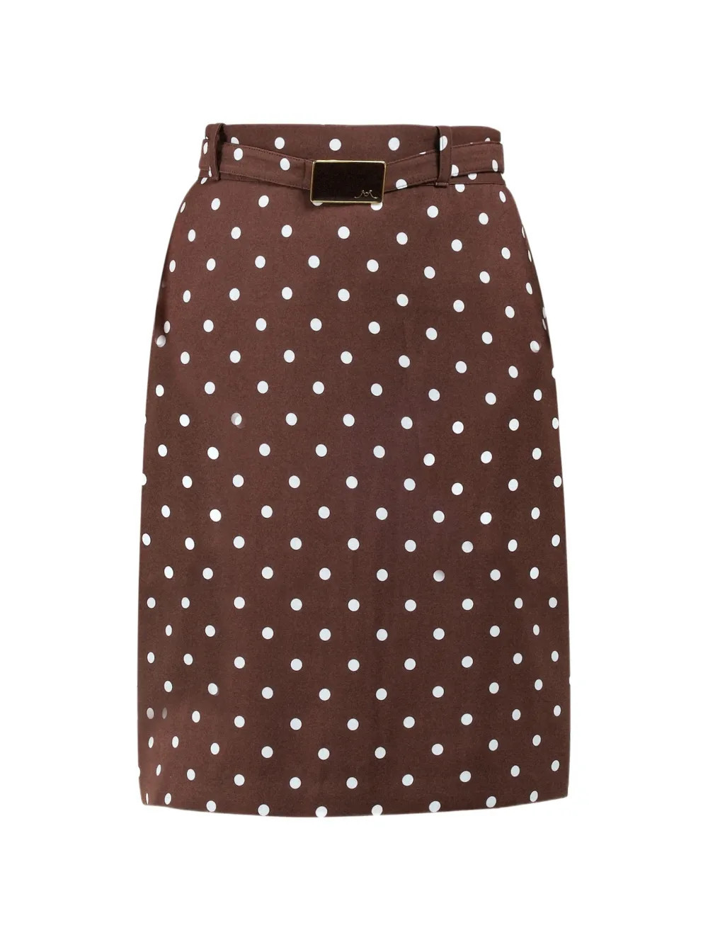 Rowen Rose polka-dots belted midi skirt - Brown | Farfetch Global
