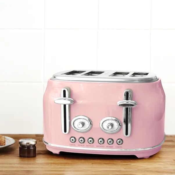 Retro Pink 4 Slice Toaster | Dunelm