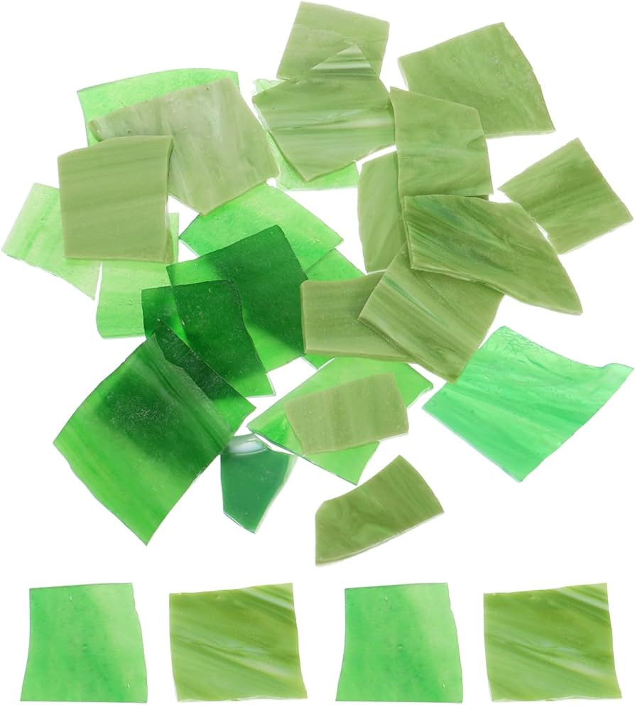 MECCANIXITY 200g Glass Mosaic Tiles for Craft, Stained Green Series | Amazon (US)